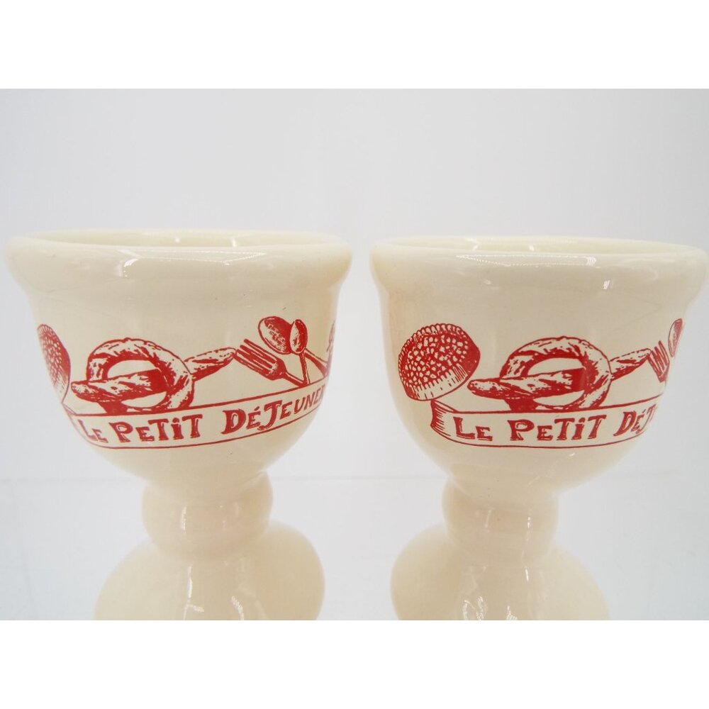 Pair of Le Comptoir De Famille France Le Petit De'Jeuner Egg Cups - Picture 7 of 9